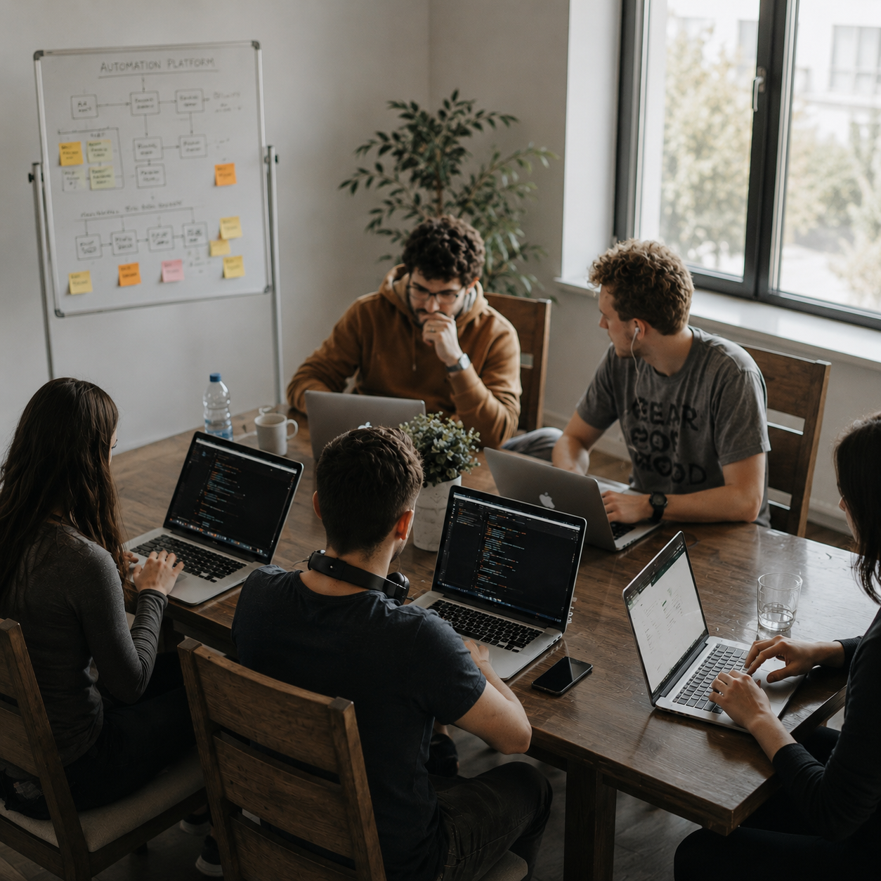 Zespół startupu przy pracy nad produktem